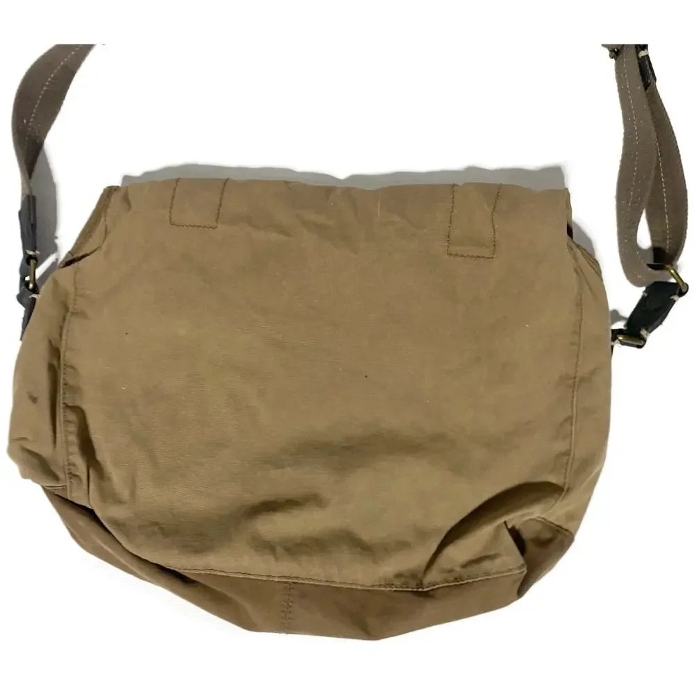 J Crew Broken In Canvas Messenger Bag Distressed Brown With Leather Trim